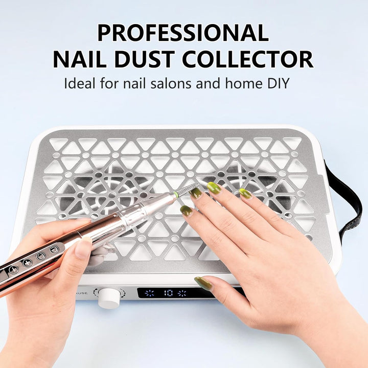 Staubabsaugung für Nägel，Professionelle Nagelstaubsauger mit 30PCS Filterpads，1600PA tragbar, 10 Ges