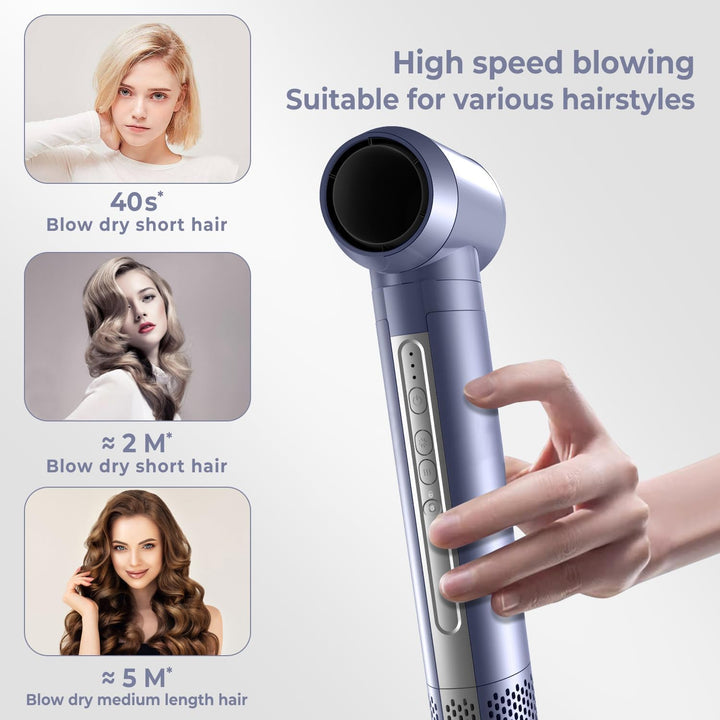 Hairstyler Set, Warmluftbürste Set, 6 in 1 Air styler, Haarstyler mit Lockenstab, 110000 RPM, Negati