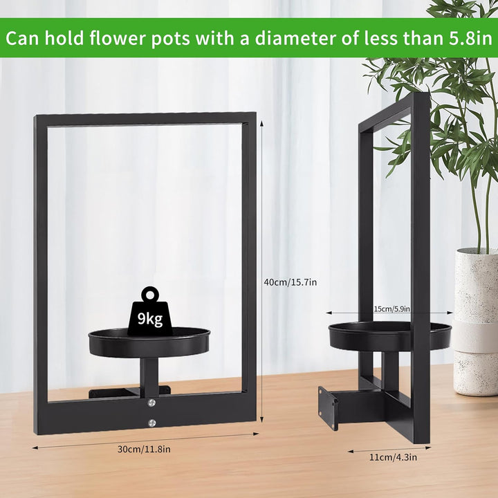 DETENE 3 Stücke Metall Pflanzregal Schwarz Hängende Blumentöpfe Wandbehang Regal Wand für Blumen Pfl