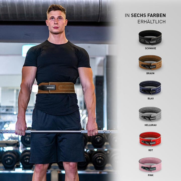 SINOVATI Premium Gewichthebergürtel KDK Gürtel aus Rindsleder mit Schnalle, Weightlifting Lever Belt