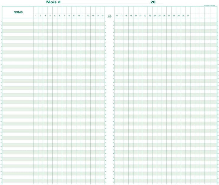 Piqure 40x24cm - Pointage 46 Lignes 80pages