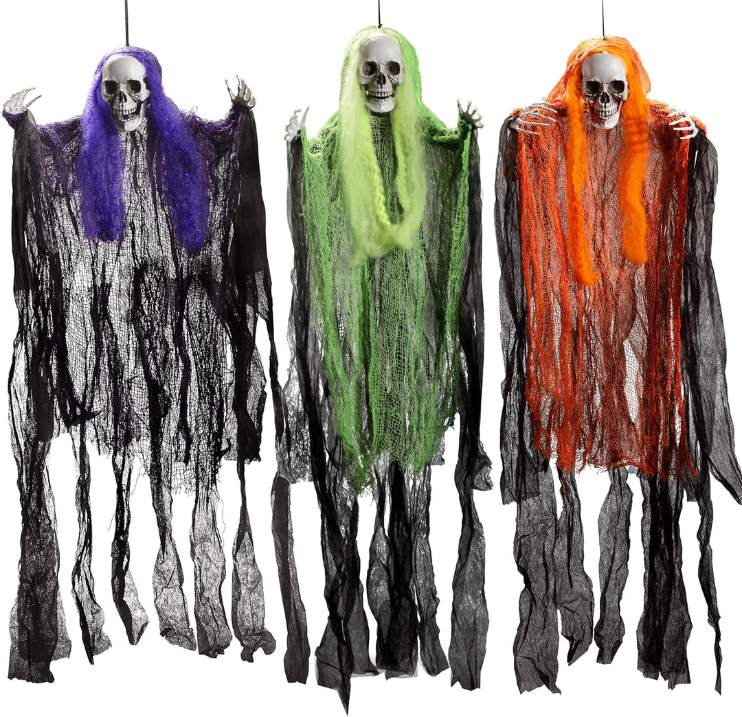 JOYIN Halloween-Sensenmann-Dekoration, 3 Stück, 89,7 cm, Halloween-Dekoration zum Aufhängen, Hallowe