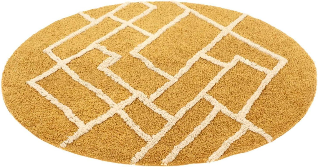 RugVista Badematte Riviera, ∅ 90 cm, Rund, Mittelflor, Moderner Badteppich, Maschinenwaschbar bis 30