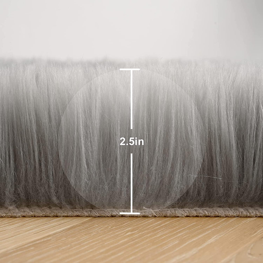 HEQUN Faux Lammfell Schaffell Teppich Kunstfell Dekofell Lammfellimitat Teppich Longhair Fell Nachah