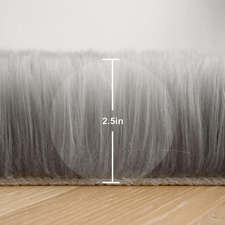HEQUN Faux Lammfell Schaffell Teppich Kunstfell Dekofell Lammfellimitat Teppich Longhair Fell Nachah