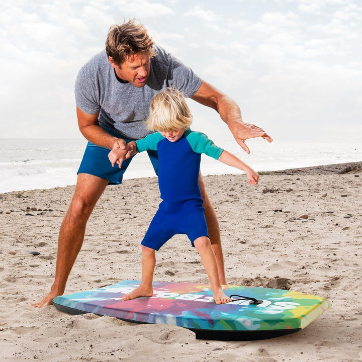 COSTWAY Bodyboard für Kinder, Surfbrett mit EPS-Kern, XPE-Deck, HDPE-Unterseite &amp; Handgelenkschlaufe