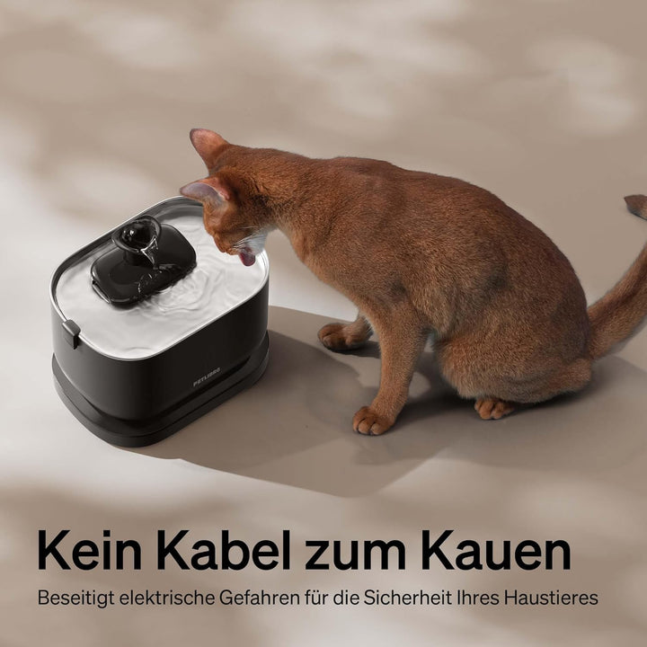 PETLIBRO Trinkbrunnen für Katze Kabellos mit Bewegungsmelder, 2,5L/84oz Dockstream Batteriebetrieben
