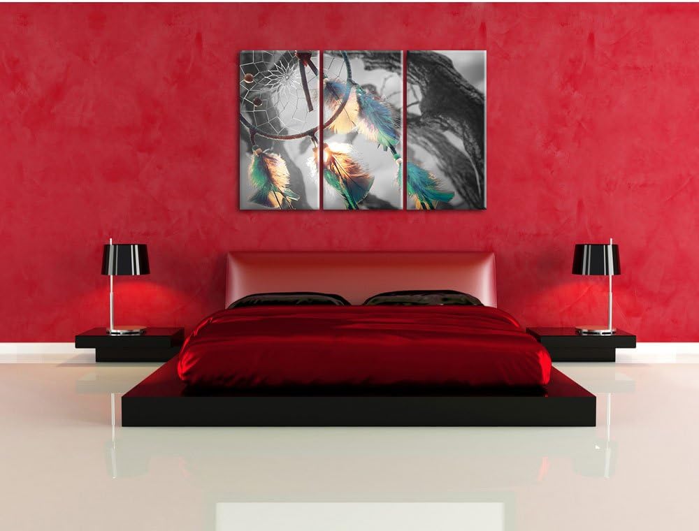 Pixxprint Traumfänger als Leinwandbild/Grösse: 3 Teilig (120x80) cm/Wandbild/Kunstdruck/fertig bespa