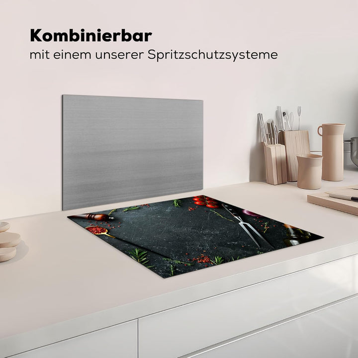 KitchenYeah© Herdabdeckplatte 59x51 cm Einteilig Herdabdeckung Abdeckplatte für Ceranfeld Abdeckung