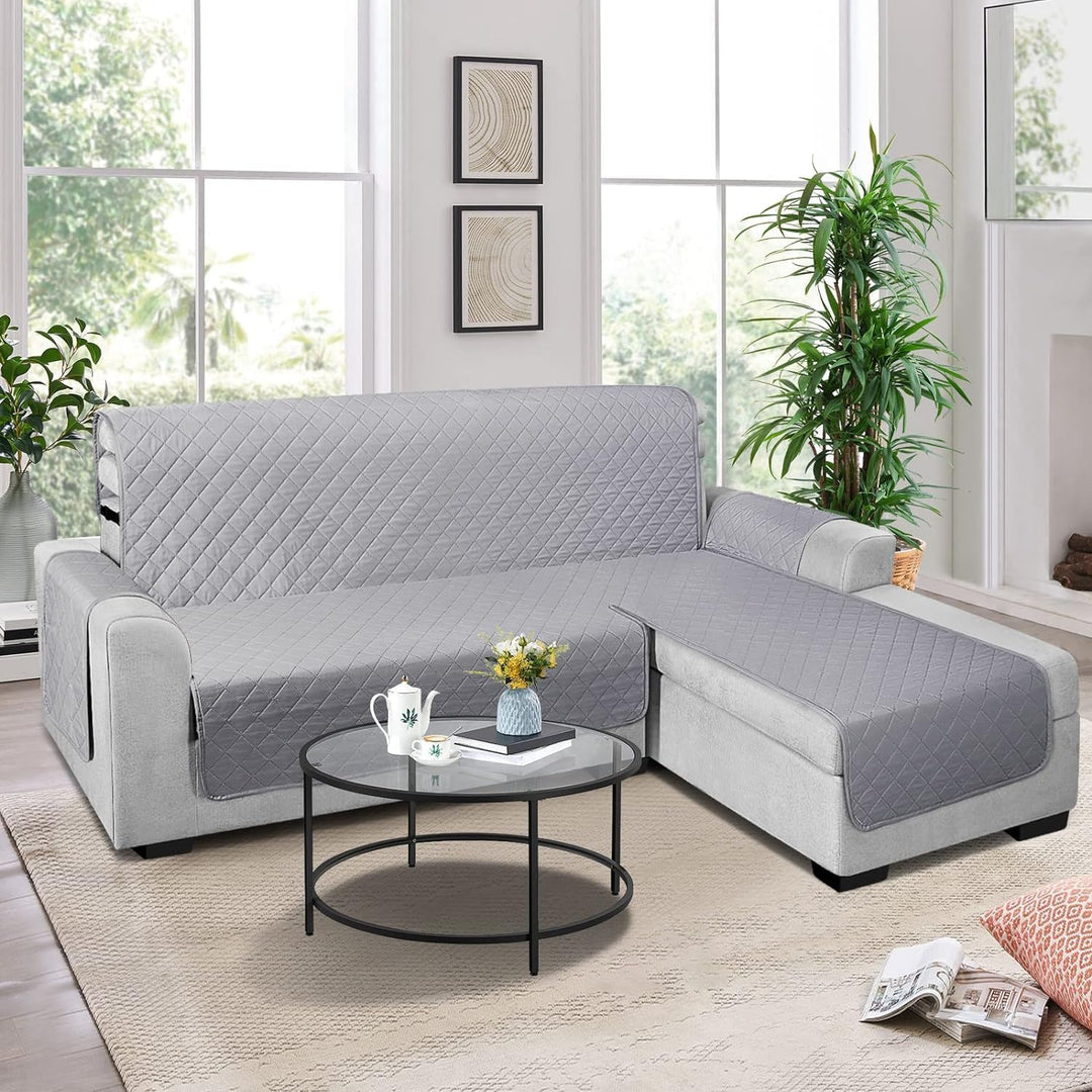 TAOCOCO Chaiselongue Sofabezug L Form, Wasserdichter Stretch Sofa überzug, Sofaschoner rutschfest, M