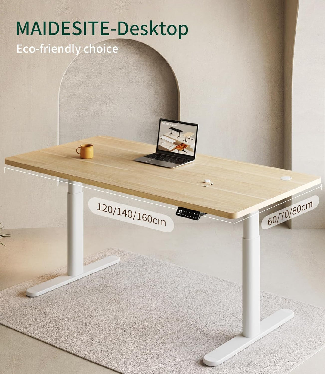 MAIDeSITe Tischplatte 160x80 cm Schreibtischplatte 25 mm stark - DIY Stabile Bürotischplatte – Perfe