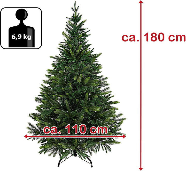 BB Sport Luxus Christbaum 180 cm Mittelgrün/Douglasie künstlicher Weihnachtsbaum PE/PVC Spritzguss M