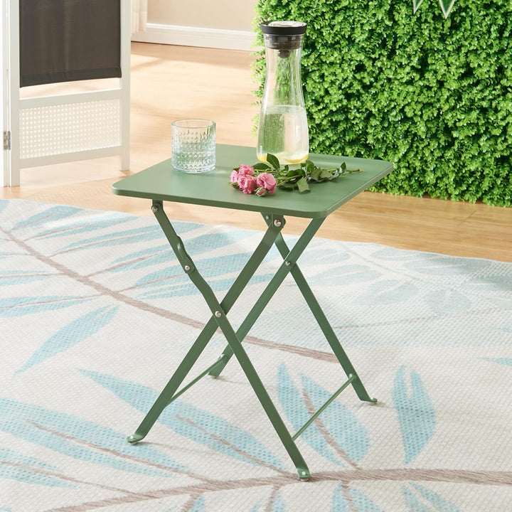 [en.casa] Campingtisch Vegårshei Klapptisch Gartentisch Stahl klappbar quadratisch Outdoor-Tisch fal
