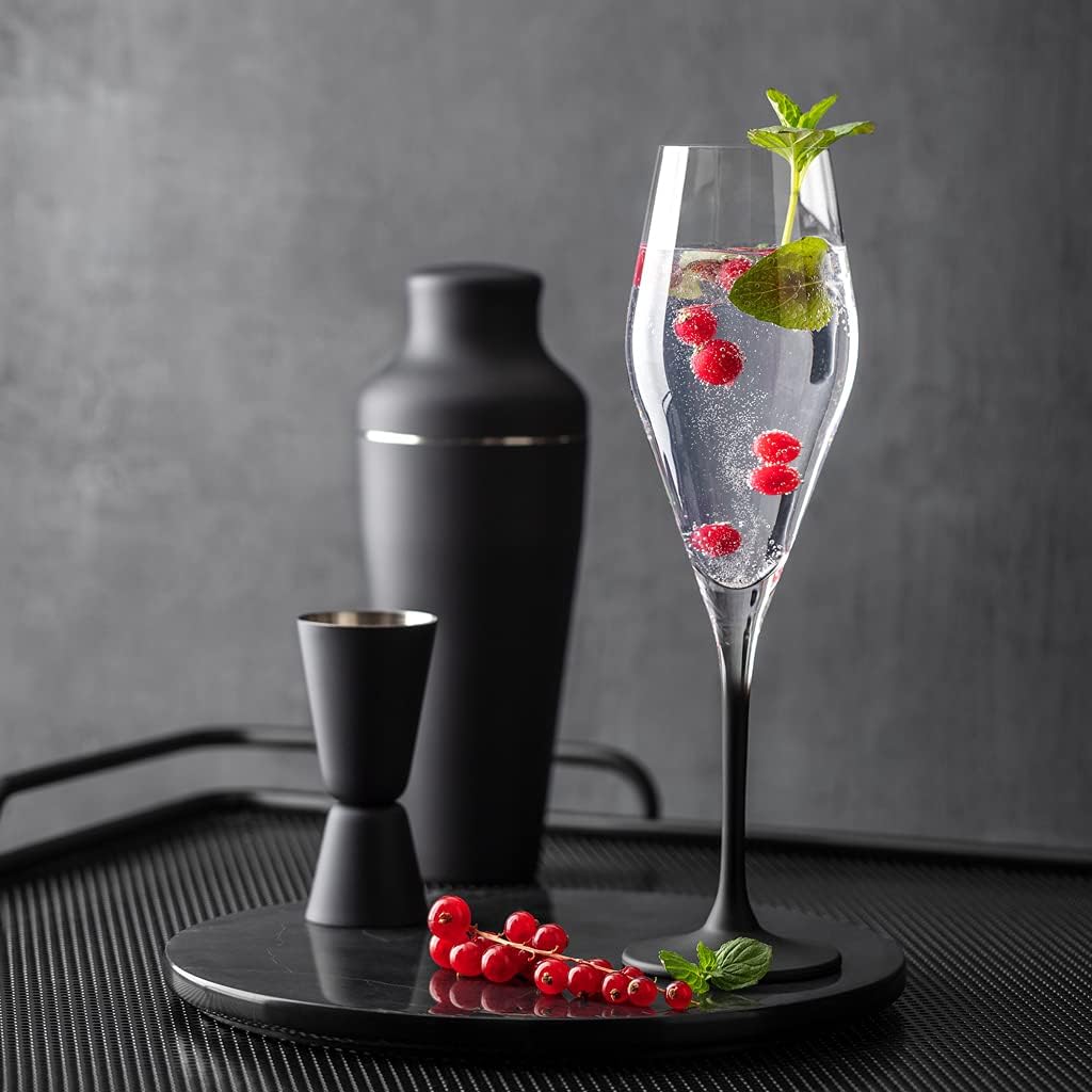 Villeroy & Boch - Manufacture Rock, Champagnerglas-Set, 4-teilig, 260 ml, Kristallglas, transparent/