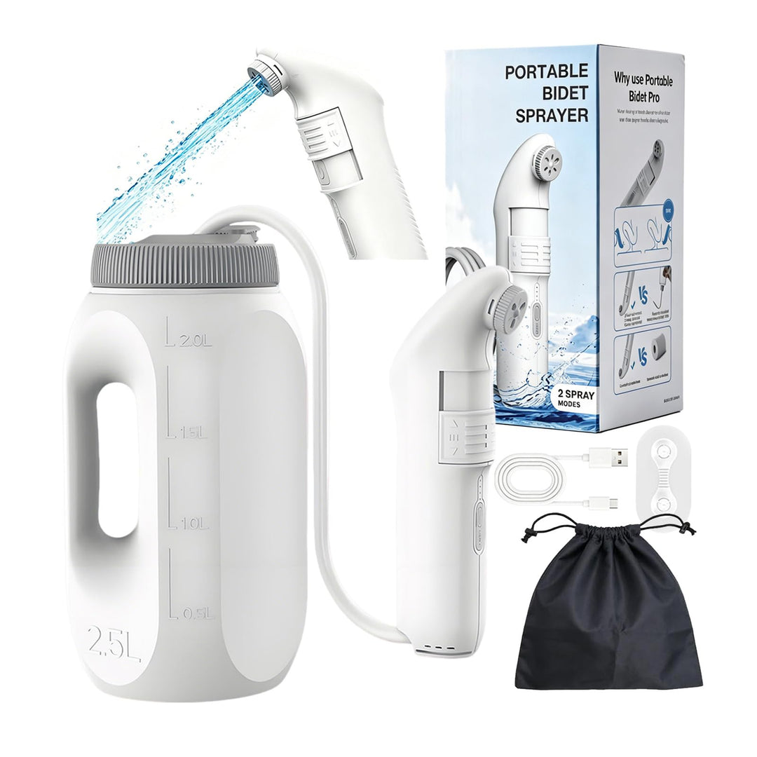 Bidet Po Dusche, Portable Travel Bidet Elektrisches, Podusche für Frau,Peri Bottle mit 2.5 L Wassert