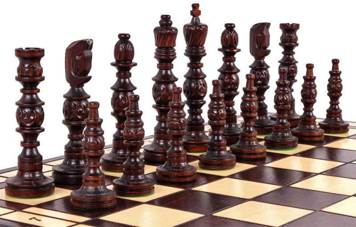 Master of Chess Galant Schachspiel aus Holz, handgeschnitzt, 58 x 58 cm, handgefertigt, extra grosse