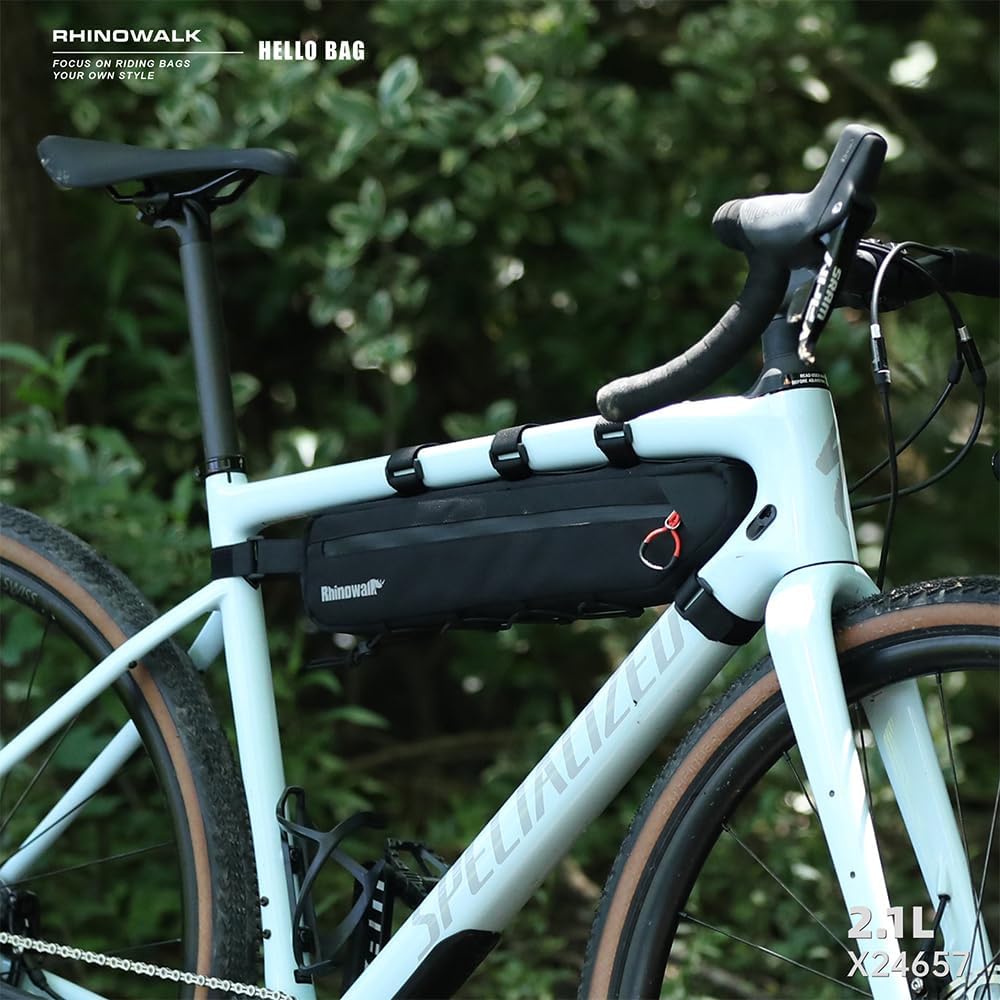 Rhinowalk Fahrrad Rahmentasche wasserdicht Oberrohr Tasche mit Seitenfächern Pumpenhalter Kabelführu