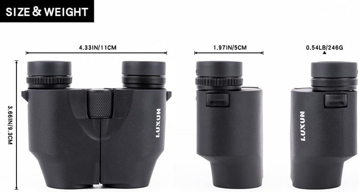 LUXUN 12x25 Kompakt Fernglas für Erwachsene und Kinder, Kleines Leichtes Fernglas mit Wenig Licht Na