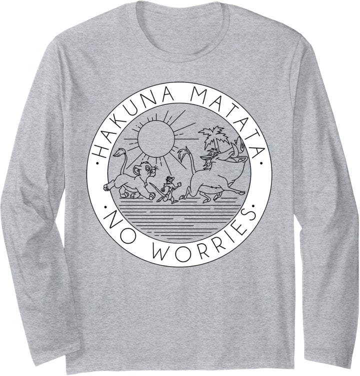 Disney The Lion King Hakuna Matata No Worries Left Chest Langarmshirt