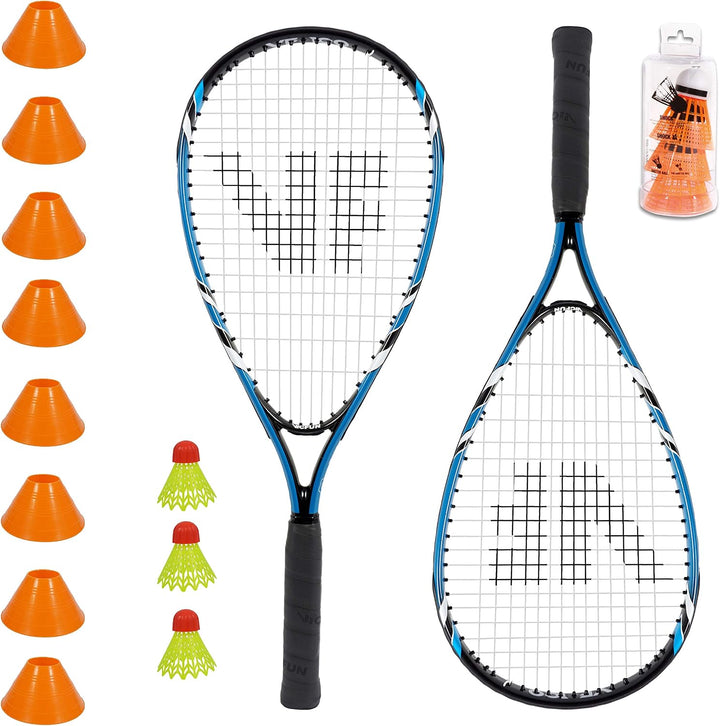 VICFUN Speed Badminton 100 Set versch. Farben Blau Premium Set, Blau Premium Set