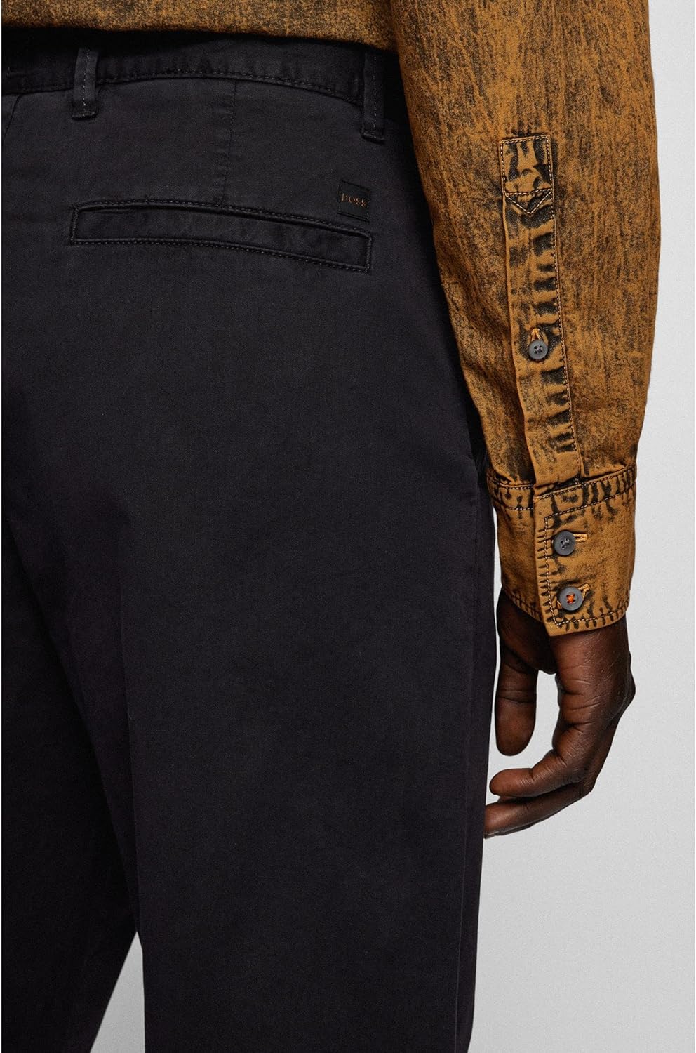 BOSS Herren Statum Relaxed-Fit-Hose aus wasserabweisender Stretch-Baumwolle, 50 Black1