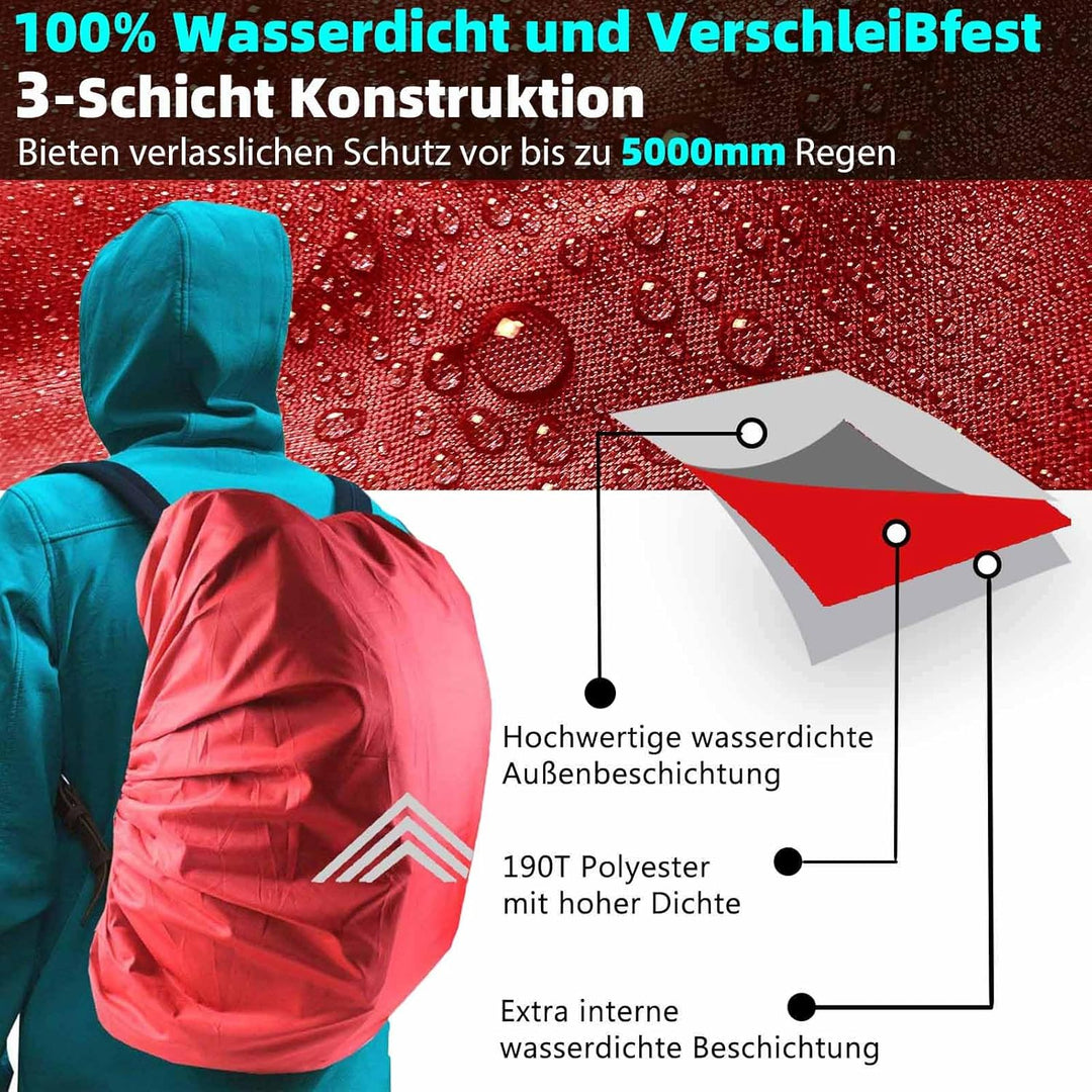 Frelaxy Regenschutz für Rucksäcke Schulranzen(15-90L), Wasserdichter Rucksack Regenhülle Regencape m