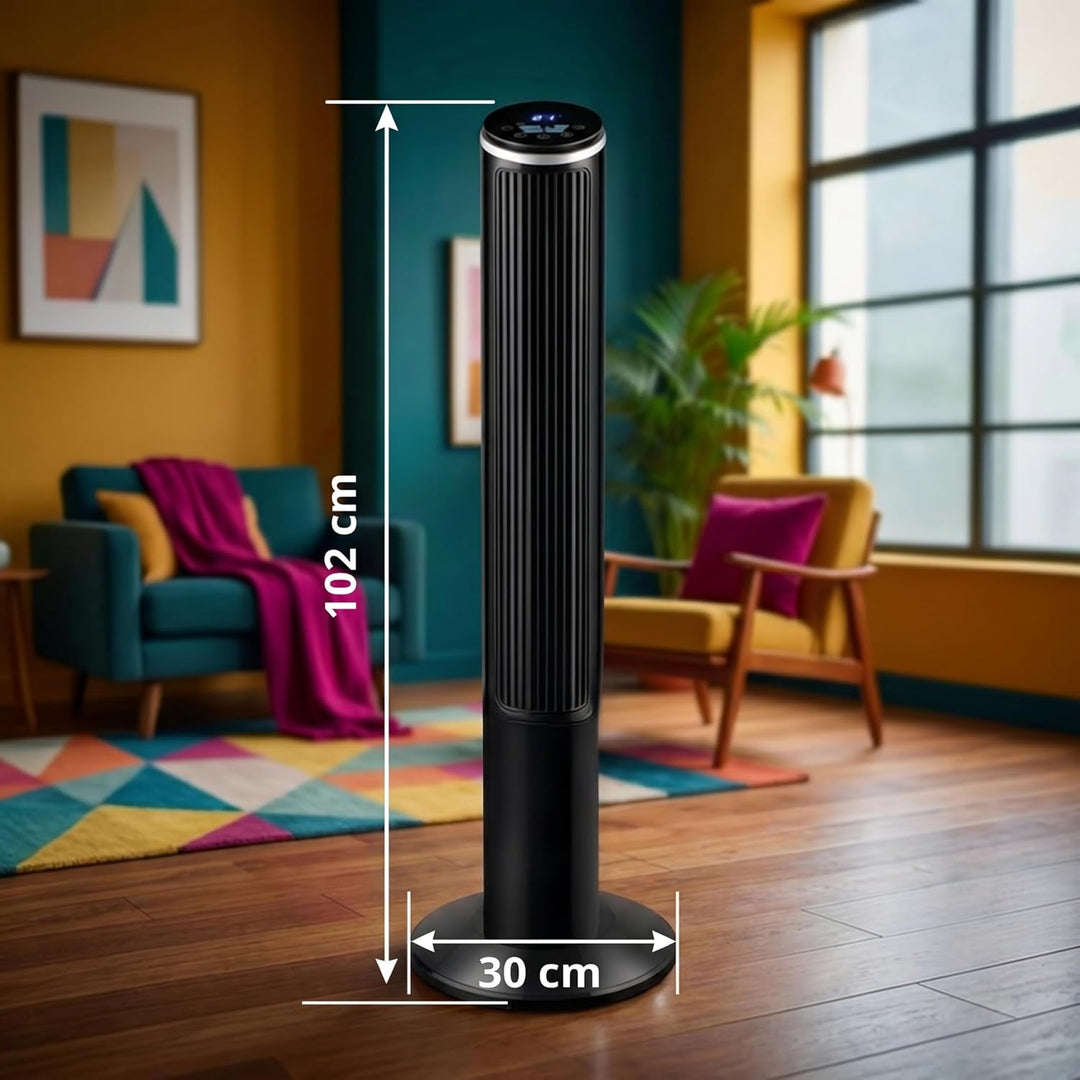 Turmventilator 102cm Standventilator mit Ionisator & Aroma-Clip IONIC, 5,8 m/s Wind, 90° Oszillation