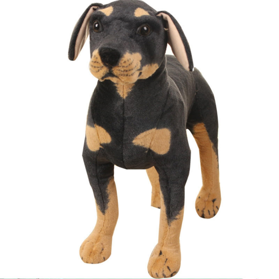 champracer Simuliertes Tier Hund Plüschtier lebensechter Rottweiler-Welpe Plüsch Stoffhund Plush Toy