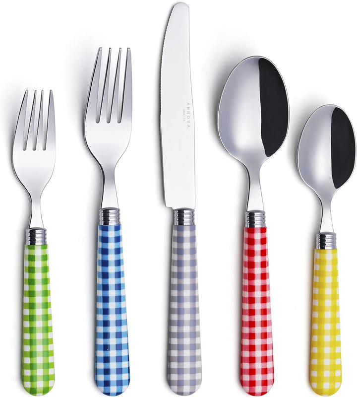 ANNOVA Besteckset, 20-teilig, Griff aus Edelstahl - 4 x Tafelmesser; 4 x Tafelgabeln; 4 x Salatgabel