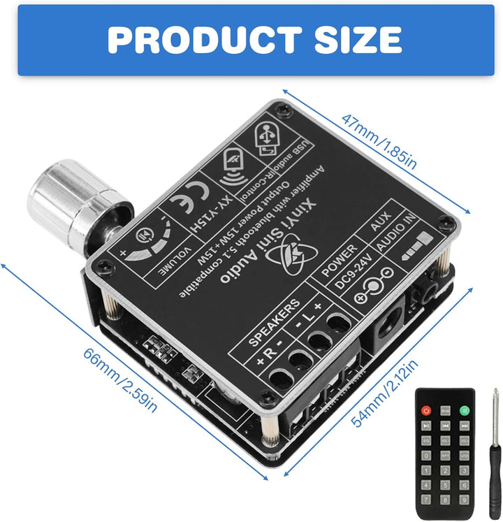 Aicharynic Bluetooth Verstärker Board: HiFi Stereo, 2-Kanal 2X50W Audio Verstärker, Mini Digital End