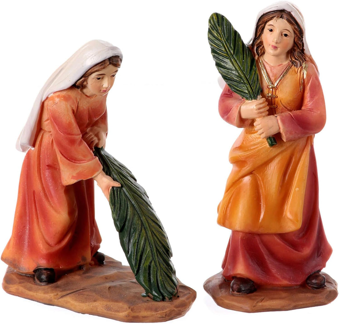 Einzug nach Jerusalem, Set 5-teilig, für Osterkrippe, 10 cm