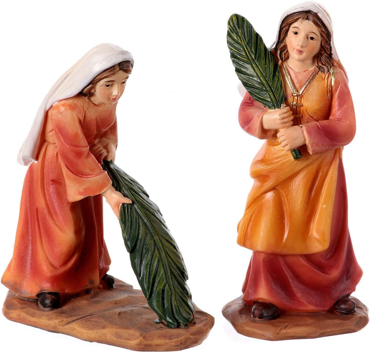 Einzug nach Jerusalem, Set 5-teilig, für Osterkrippe, 10 cm