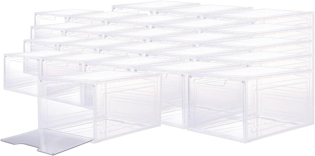 Carlo Milano Schuhorganizer: 24er-Set Transparente Schuhbox, stapelbar, Schuhe bis Grösse 47 (Aufbew