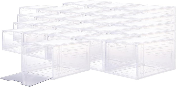 Carlo Milano Schuhorganizer: 24er-Set Transparente Schuhbox, stapelbar, Schuhe bis Grösse 47 (Aufbew