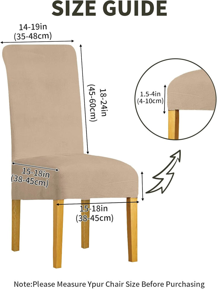 LANSHENG Stuhlhussen 2er Set, Universelle Abnehmbare Waschbar Samt Stuhlhussen, Universale Stretch E