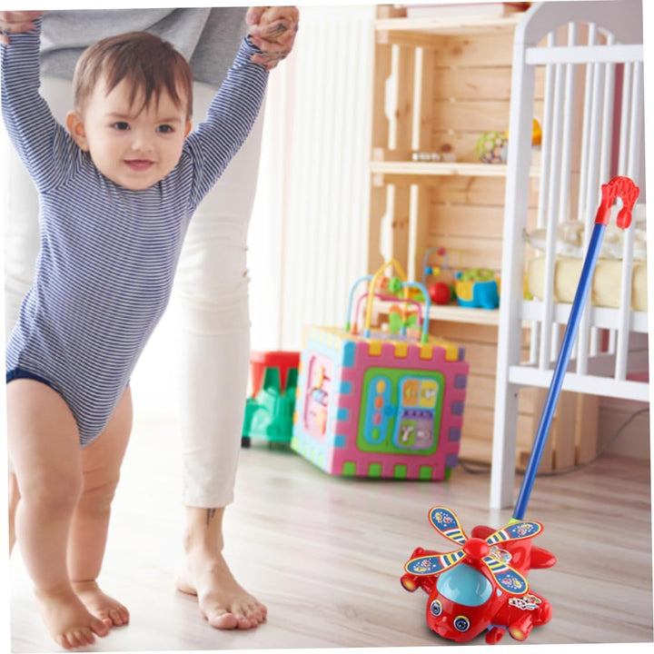 Schiebespielzeug, Baby-Schiebeflugzeug, Spielzeug mit langem Griff, Laufspielzeug für Kleinkinder, S