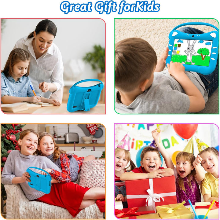 VESWWE Kinder Tablet 7 Zoll Android Tablet für Kinder mit WiFi Bluetooth 32GB ROM kindgerechte Hülle