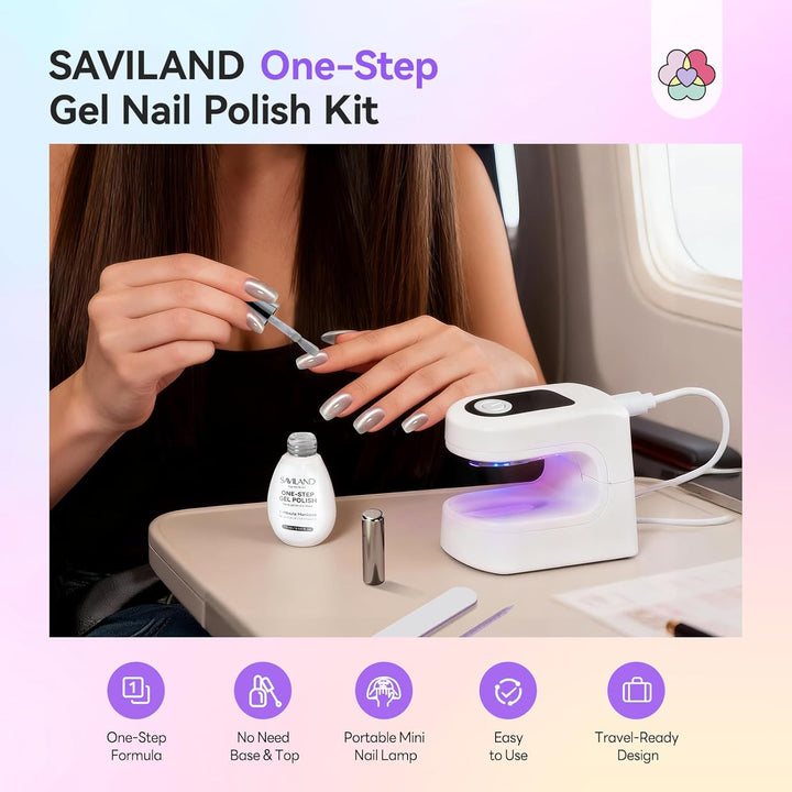 SAVILAND Cat Eye Gel Nagellack Set: 5-in-1 Gel Nagellack in Einem Schritt Jelly Silver Magnetischer
