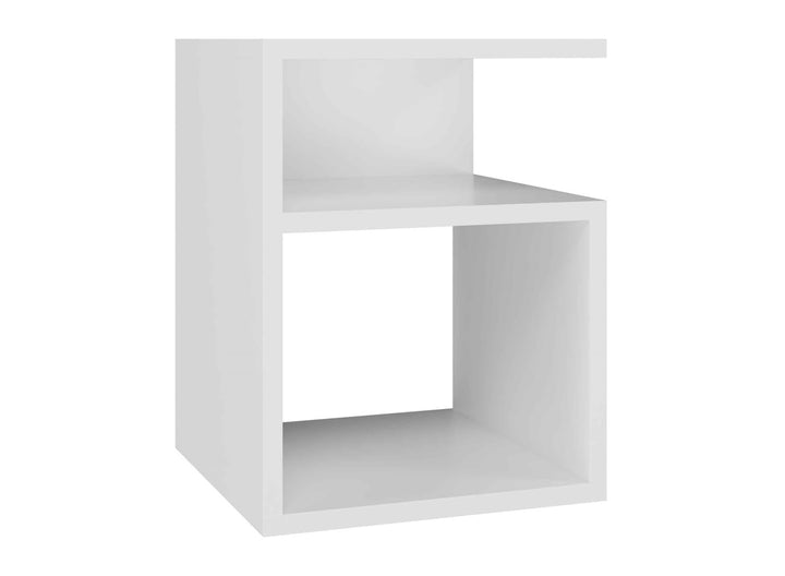 VBChome Nachttisch 30 x 30 x 40 cm Weiss Nachttisch mit 2 Fächer für das Schlafzimmer offene Regale