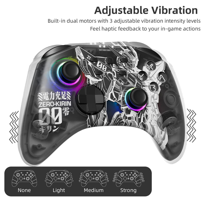 Mytrix Wireless Controller für Nintendo Switch mit RGB Optik Joystick, Mecha-Muster Pro Controller f