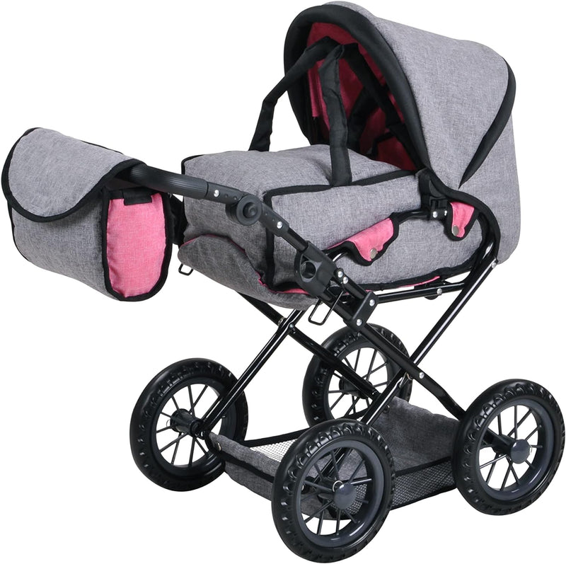 Knorrtoys 63122 63122-Puppenwagen Ruby-Jeans Grey Puppenwagen