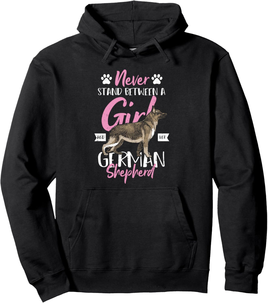 Deutscher Schäferhund: Never Stand Between... Hunde Sprüche Pullover Hoodie