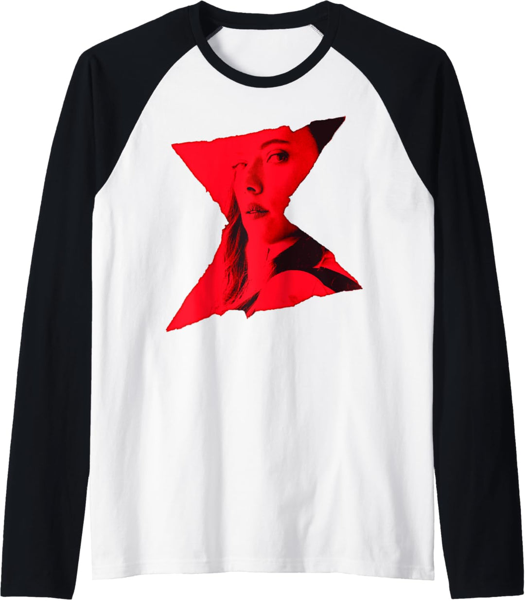 Marvel Black Widow Logo Portrait Fill Raglan