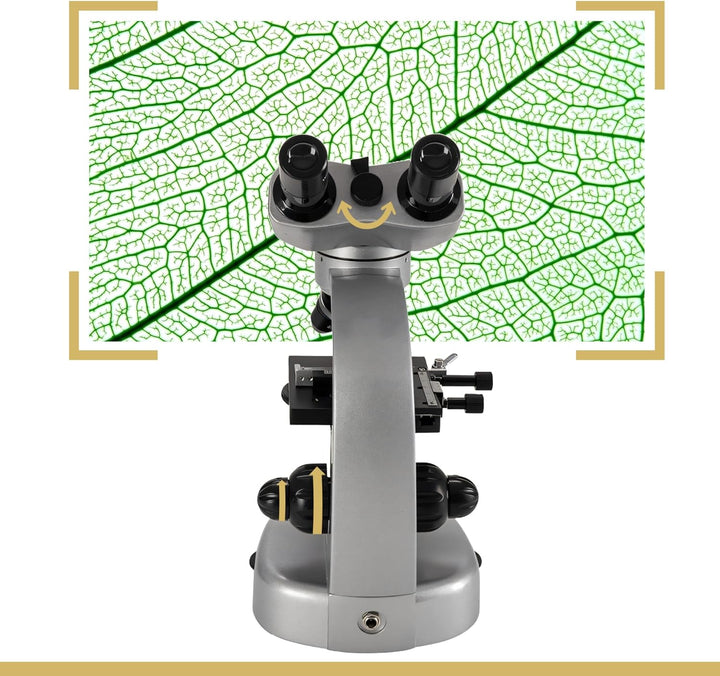 Omegon Mikroskop Binofield, 40x-800x, LED | Präzise Beobachtungen mit beidäugigem Sehen | Für Schule