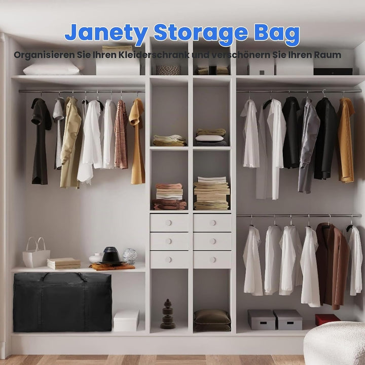 Janety 210L Grosse Aufbewahrungstasche, 1 Stück verdickte gross Kleidung Storage Bag Organizer mit R