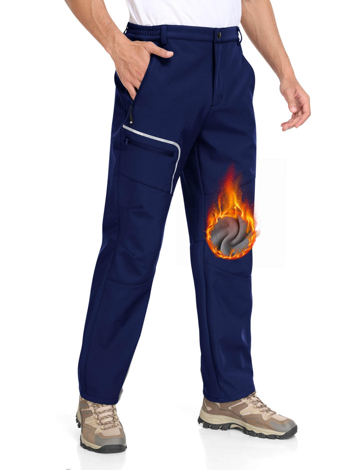 MoFiz Herren Wanderhose Warm Gefüttert Outdoorhose Wasserdicht Skihose Softshellhose Winddicht Arbei