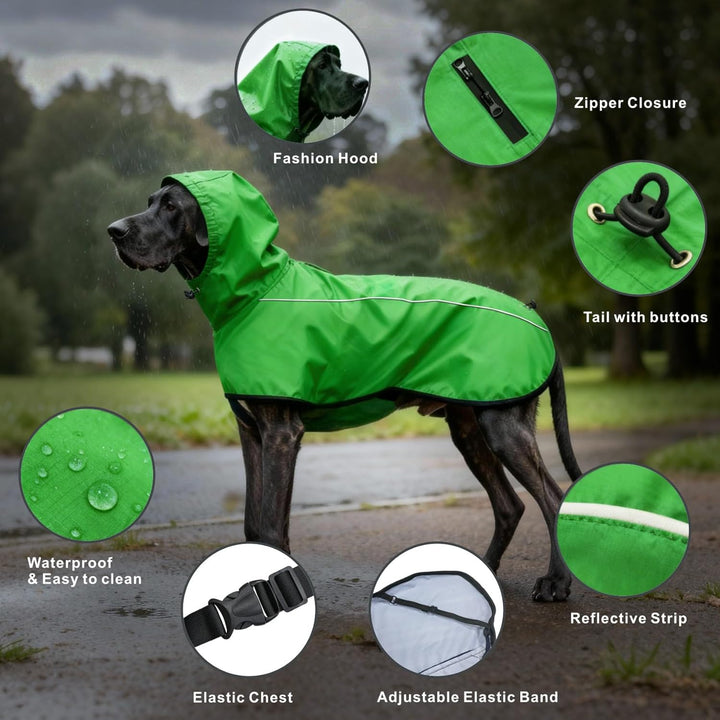 Mosucoirl Hund Regenmantel Jacke Reflektierende Verstellbare Kapuze Haustier Poncho Regenmantel mit