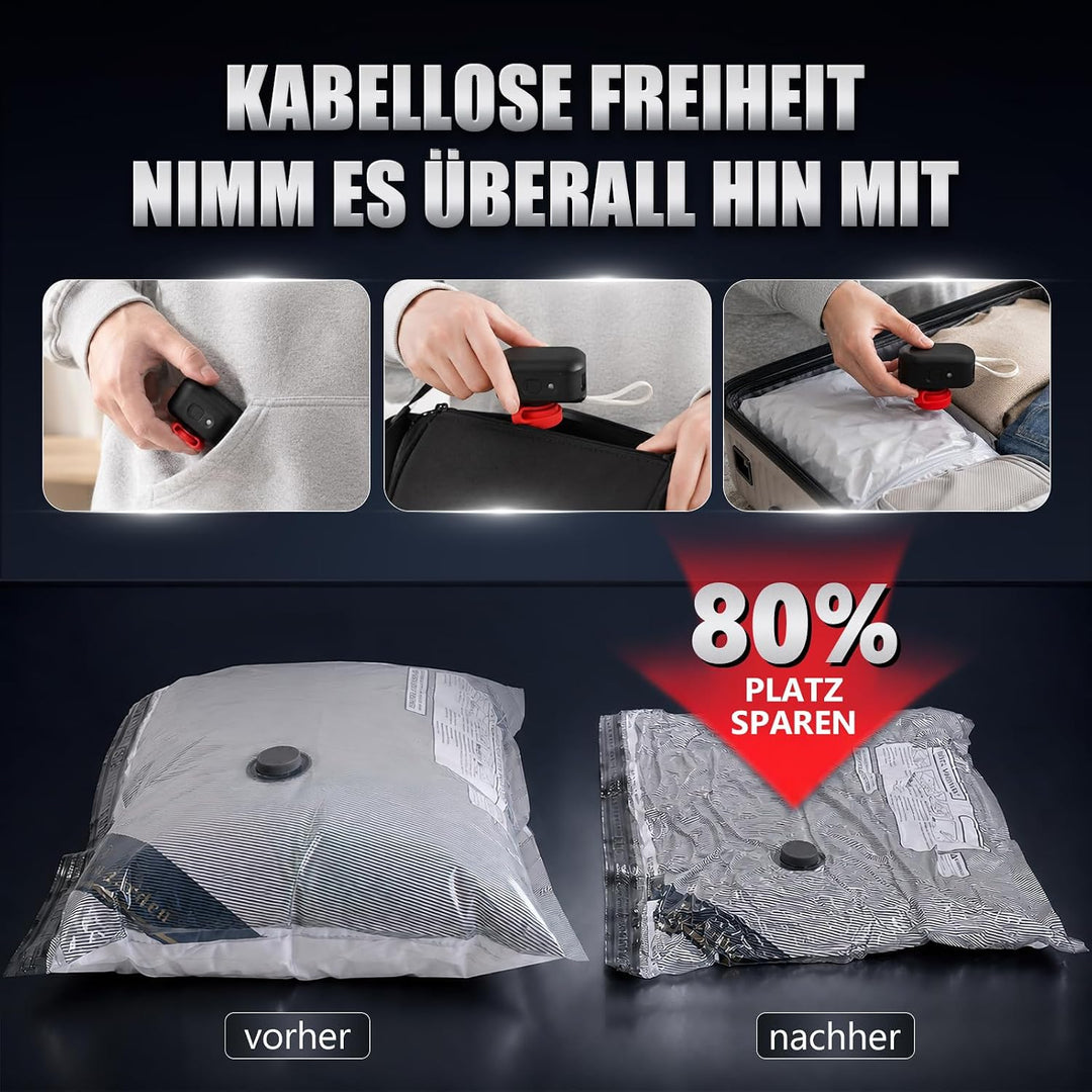 Accenter Vakuumbeutel für Kleidung mit Pumpe – praktisches Reise-Gadget, geeignet als Koffer-Organiz