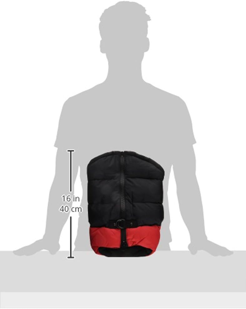 Gooby - Gepolsterte Weste, Hundejacke, Mantel, Pullover mit Reissverschluss und Leinen-Ring, Rot, Gr