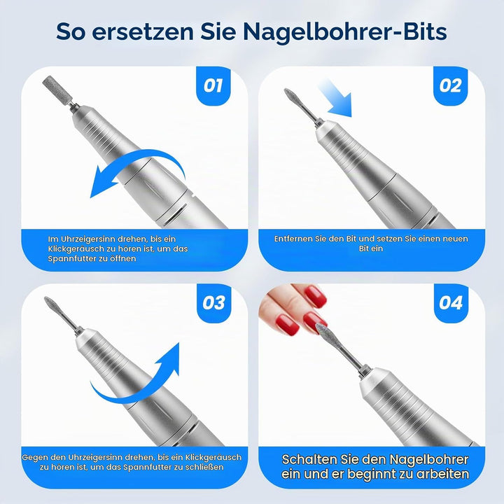 Nagelfräser, 45,000RPM Professionelle Elektrisch Nagelfräser, Ultraleise Elektrische Nagelfeile, Frä